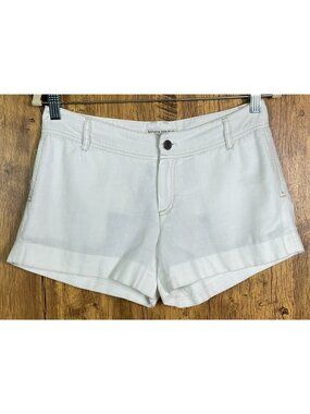 Banana Republic Factory Ryan Fit Shorts Size 2 White Linen Cotton Tailored